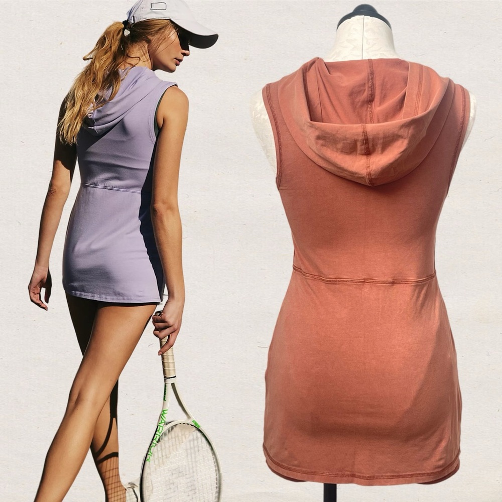 FP Movement by Free People Hot Shot Hooded Skortsie Sequoia Brun Skort Dress XS - Picture 6 of 8